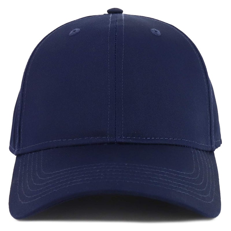 Armycrew XXL Oversize High Crown Adjustable Plain Solid Baseball Cap - Navy - Image 2